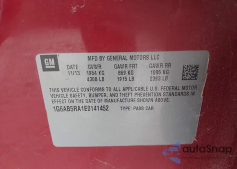 2014 Cadillac Ats Luxury from USA, damaged, VIN 1G6AB5RA1E0141452